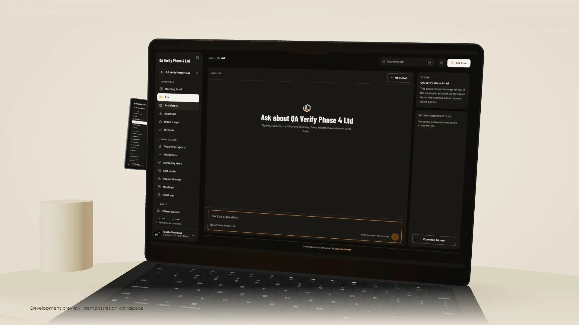 Lisa AI Operating System, product interface